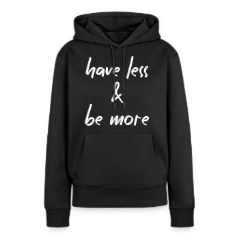 Minimalisme - Sweat à capuche Premium bio Femme - noir - Devant - Julia (174cm)