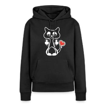 Fuck You Cat - Sweat à capuche Premium bio Femme - noir - Devant - Julia (174cm)