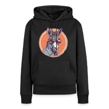 Donkey, Sunglasses, Mule, Mule, Steppe - Women’s Premium Organic Hoodie - black - Front - Julia (174cm)