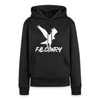Falknerei Ornithologie Geschenk - Frauen Premium Bio Hoodie - Schwarz - Vorne - Julia (174cm)