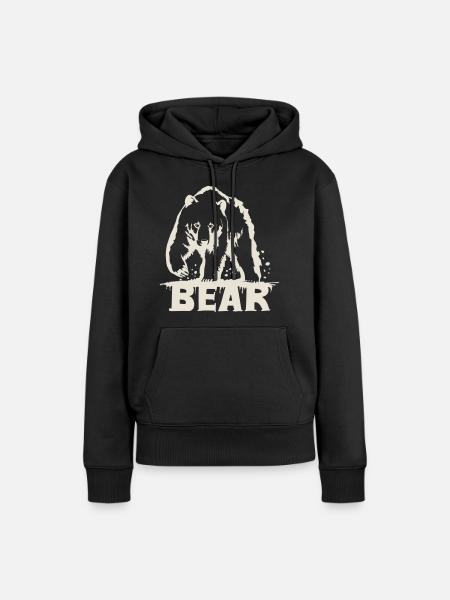 Bären-Pawing [Weiß] - Frauen Premium Bio Hoodie - Schwarz
