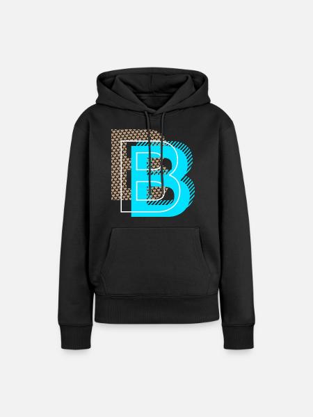 Cooler Buchstabe B - Frauen Premium Bio Hoodie - Schwarz