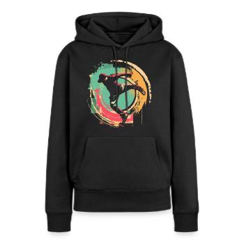B-Boy à l’ancienne - Sweat à capuche Premium bio Femme - noir - Devant - Julia (174cm)