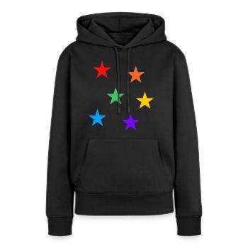 Étoiles Arc-en-ciel LGBTQ subtile gay pride - Sweat à capuche Premium bio Femme - noir - Devant - Julia (174cm)