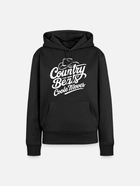 Country Moves Cool - Frauen Premium Bio Hoodie - Schwarz