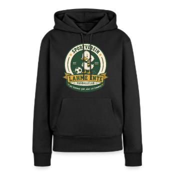 Lahme Ente Fußballclub - Frauen Premium Bio Hoodie - Schwarz - Vorne - Julia (174cm)