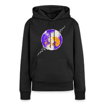 Vinyles - Sweat à capuche Premium bio Femme - noir - Devant - Julia (174cm)