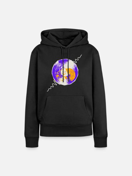 Schallplatten - Frauen Premium Bio Hoodie - Schwarz