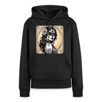 Dia de los Muertos Woman with Flowers - Women’s Premium Organic Hoodie - black - Front - Julia (174cm)
