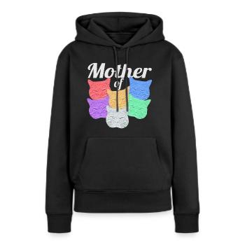 Katzenmutter - Mother of Cats - Women’s Premium Organic Hoodie - black - Front - Julia (174cm)
