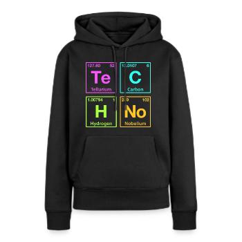 Techno Rave Electro Raver Chemie Periodensystem - Frauen Premium Bio Hoodie - Schwarz - Vorne - Julia (174cm)