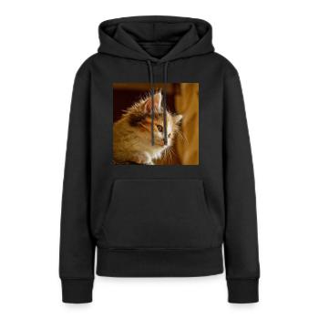 chat masque de chat masque de chat masque de chat - Sweat à capuche Premium bio Femme - noir - Devant - Julia (174cm)