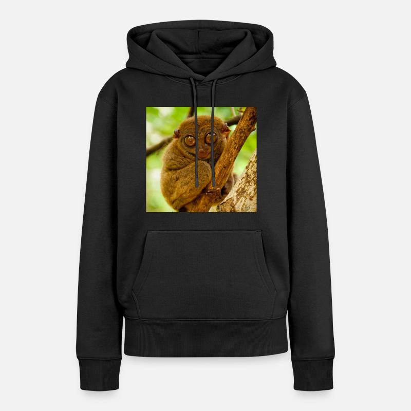 Masque de singe Masque de singe - Sweat à capuche Premium bio Femme - noir