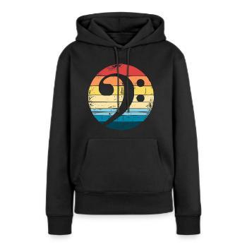 Bassiste Bass BassEr Retro Bass Wrench - Sweat à capuche Premium bio Femme - noir - Devant - Julia (174cm)