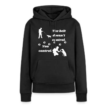 Promenade de chien - Sweat à capuche Premium bio Femme - noir - Devant - Julia (174cm)