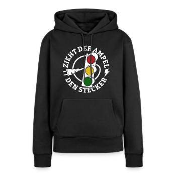 Zieht der Ampel den Stecker - Spruch - Frauen Premium Bio Hoodie - Schwarz - Vorne - Julia (174cm)