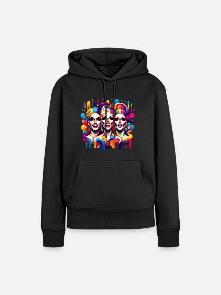 Queens' Jubel - Queens' Cheer - Frauen Premium Bio Hoodie - Schwarz