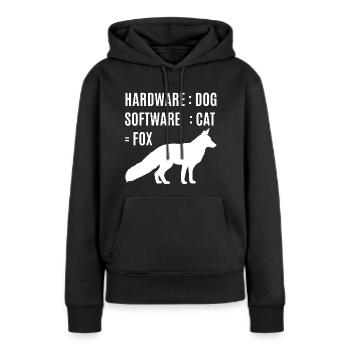 Logiciel de matériel de chien de chat de chat - Sweat à capuche Premium bio Femme - noir - Devant - Julia (174cm)