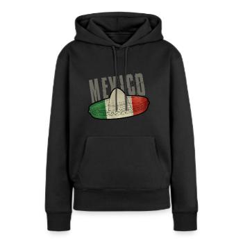 Mexique sombrero - Sweat à capuche Premium bio Femme - noir - Devant - Julia (174cm)