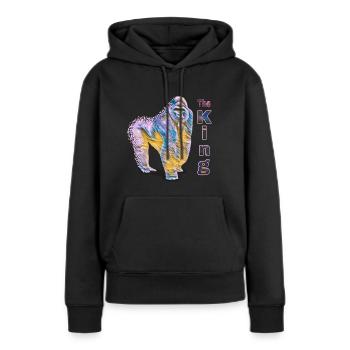 Gorilla - Sweat à capuche Premium bio Femme - noir - Devant - Julia (174cm)