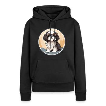 Shih Tzu Löwenhunde Chrysanthemenhund Shih Tzu - Frauen Premium Bio Hoodie - Schwarz - Vorne - Julia (174cm)