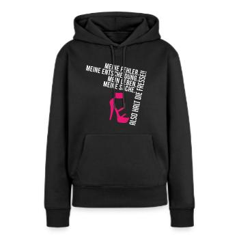 FRESSE HALTEN - Frauen Premium Bio Hoodie - Schwarz - Vorne - Julia (174cm)