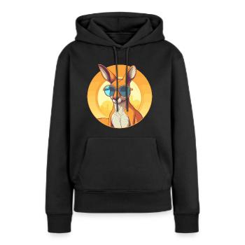 Kangaroo, marsupial, kangaroo, wallaby - Women’s Premium Organic Hoodie - black - Front - Julia (174cm)