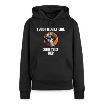 Shih Tzu Löwenhunde Chrysanthemenhund Shih Tzu - Frauen Premium Bio Hoodie - Schwarz - Vorne - Julia (174cm)