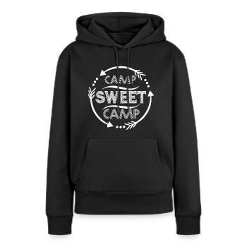 Camp Sweet Camp - Sweat à capuche Premium bio Femme - noir - Devant - Julia (174cm)