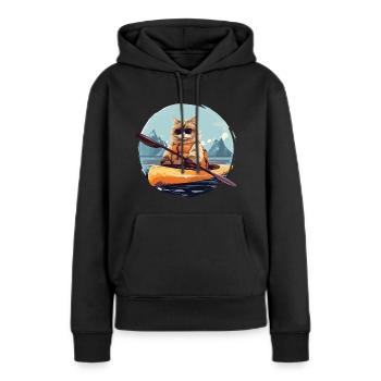 Kajakfahren, Kajakfahren, Paddeln, Paddeln - Frauen Premium Bio Hoodie - Schwarz - Vorne - Julia (174cm)