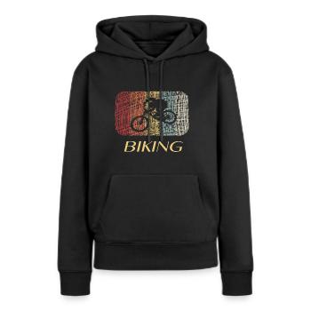 Biking - Frauen Premium Bio Hoodie - Schwarz - Vorne - Julia (174cm)