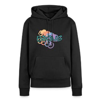 Biking - Frauen Premium Bio Hoodie - Schwarz - Vorne - Julia (174cm)