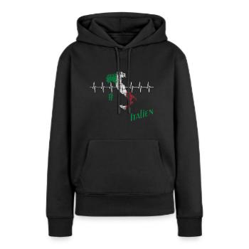 Italien italien - Frauen Premium Bio Hoodie - Schwarz - Vorne - Julia (174cm)