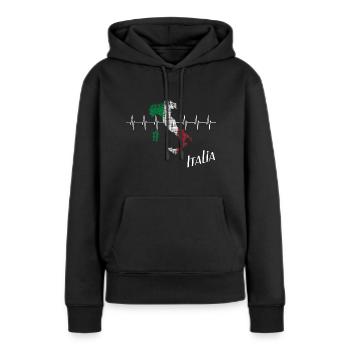 Italia italia - Frauen Premium Bio Hoodie - Schwarz - Vorne - Julia (174cm)