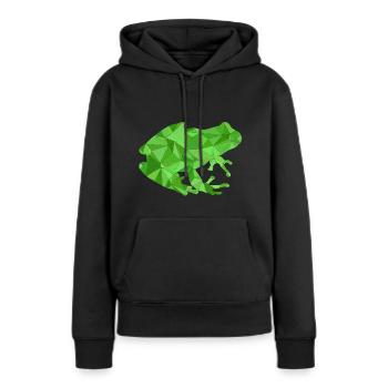 Frosch Geometrisch - Frauen Premium Bio Hoodie - Schwarz - Vorne - Julia (174cm)