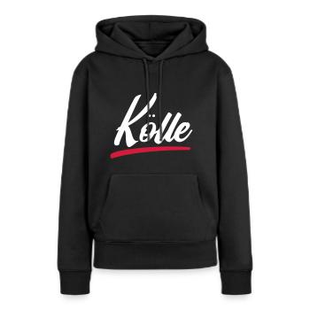 KÖLLE | KÖLN DESIGN - Frauen Premium Bio Hoodie - Schwarz - Vorne - Julia (174cm)