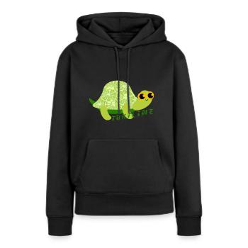 Tortue de tilleul. - Sweat à capuche Premium bio Femme - noir - Devant - Julia (174cm)