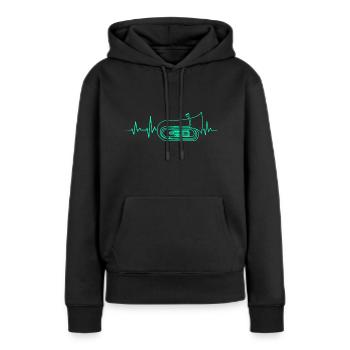 TUBA HERZSCHLAG TUBASPIELER TUBIST GESCHENK - Frauen Premium Bio Hoodie - Schwarz - Vorne - Julia (174cm)
