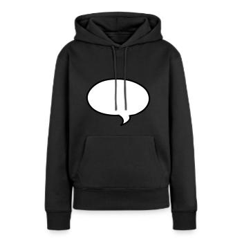 Bulles Speech bubble bulle - Sweat à capuche Premium bio Femme - noir - Devant - Julia (174cm)
