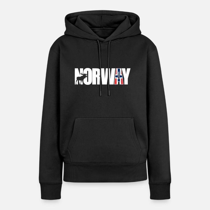 Norvège - Sweat à capuche Premium bio Femme - noir