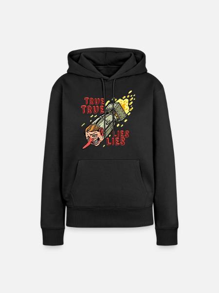 WAHRE LÜGEN - Frauen Premium Bio Hoodie - Schwarz
