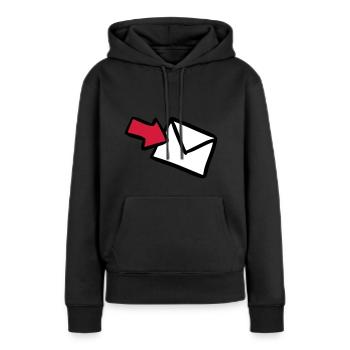 Brief E-Mail mail letter lettre message Versand - Frauen Premium Bio Hoodie - Schwarz - Vorne - Julia (174cm)