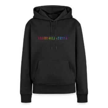 RUNES DE FUTHARK - Sweat à capuche Premium bio Femme - noir - Devant - Julia (174cm)