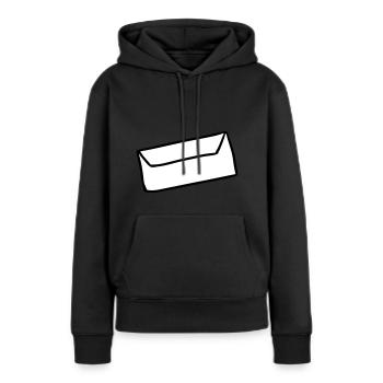 Icône de lettre enveloppe enveloppe lettre - Sweat à capuche Premium bio Femme - noir - Devant - Julia (174cm)