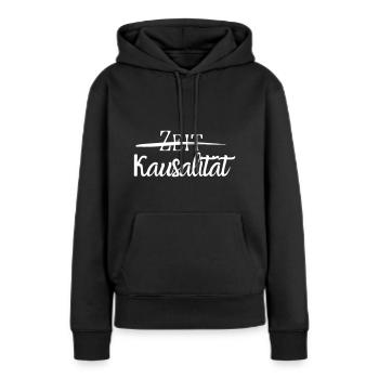Zeit - Frauen Premium Bio Hoodie - Schwarz - Vorne - Julia (174cm)