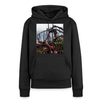 Nemesis Inferno - Frauen Premium Bio Hoodie - Schwarz - Vorne - Julia (174cm)