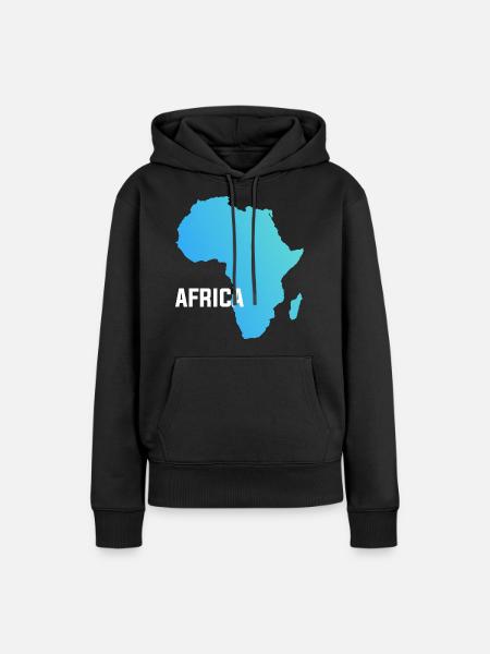 Africa - Frauen Premium Bio Hoodie - Schwarz