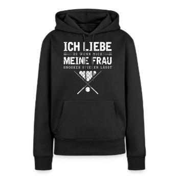 Ich Liebe Snooker Spielen Snooker Queue - Frauen Premium Bio Hoodie - Schwarz - Vorne - Julia (174cm)