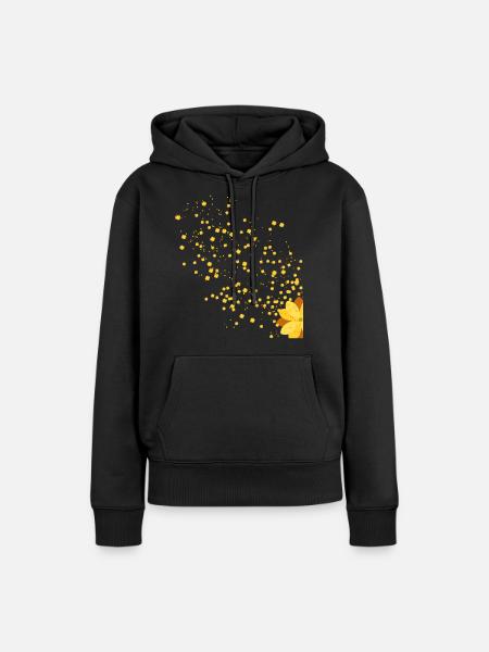 gelbe Blume - Frauen Premium Bio Hoodie - Schwarz