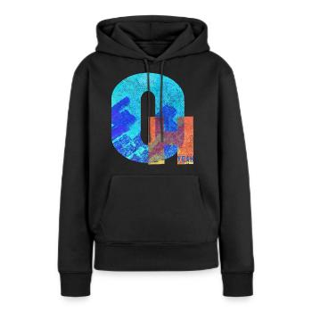 Oh Yeah - Frauen Premium Bio Hoodie - Schwarz - Vorne - Julia (174cm)